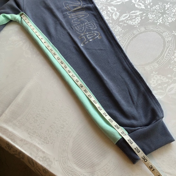 Zumba Fitness Grey’s The Way Sweatpants Women’s Size L Grey/Teal Elastic Waist - Picture 12 of 16